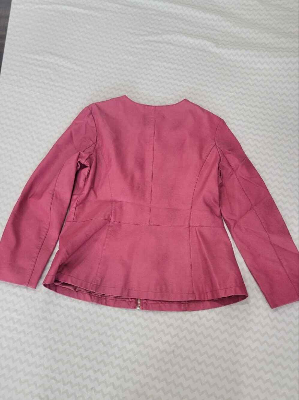 Alfani Dusty Rose Zip-Front Faux Leather Jacket Size Small - Picture 8 of 9